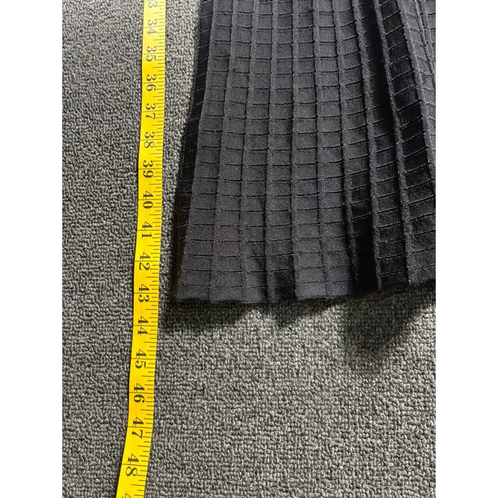 Tory Burch Thea Ribbed Knit Dress Womens Size M Black Long Sleeve Square Neck - Picture 6 of 7